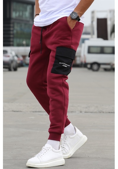 Madmext Bordo Cep Detaylı Eşofman Altı 5475