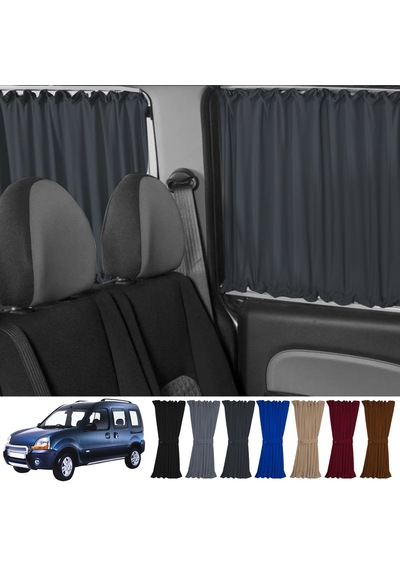 Pandami Renault Kangoo 1 . Nesil Kısa Şase 1997-2009 Uyumlu Füme Raylı Oto Perde Takımı