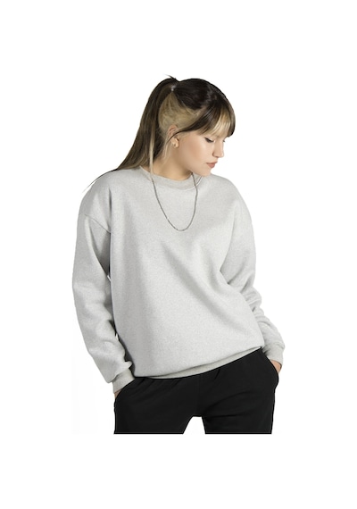 Kadın Gri Oversize Üç Iplik Şardonlu Bisiklet Yaka Sweatshirt 22k-5200177-5 Gri