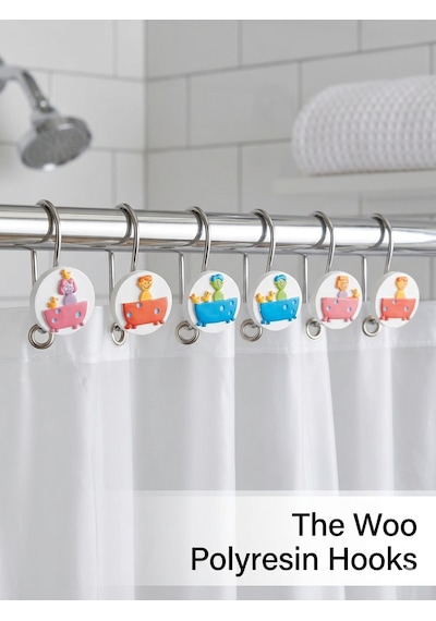 The Woo Sevimli Figürlü Banyo Duş Perdesi Askısı 12'li Set Çok Renkli