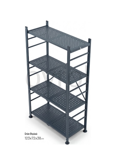Ovrol 4 Katlı Katlanabilir Metal Raf Mutfak Banyo Balkon Düzenleyici Çok Amaçlı Raf Antrasit Ovrol 4 Katlı Katlanabilir Metal Raf Mutfak Banyo Balkon Düzenleyici Çok Amaçlı Raf Antrasit