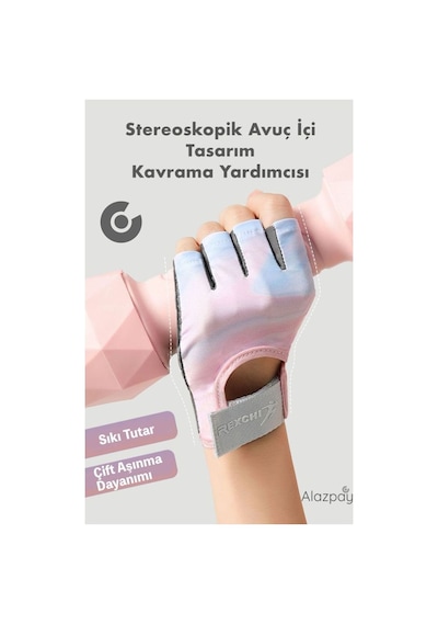 Alazpay Çok Amaçlı Spor Eldiveni: Terletmeyen Yarım Parmak, Kaymaz Silikon Fitness, Bisiklet
