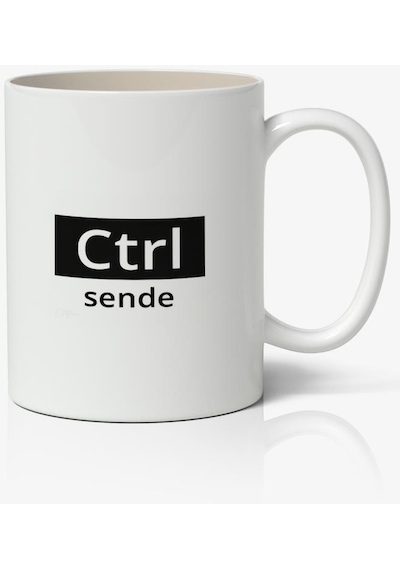 Ctrl Sende Yazılı Baskılı Kupa Bardak - Baskılı Kahve Kupa Bardak