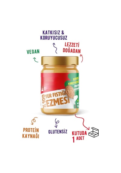 %100 Yer Fıstığı Ezmesi 315 Gr