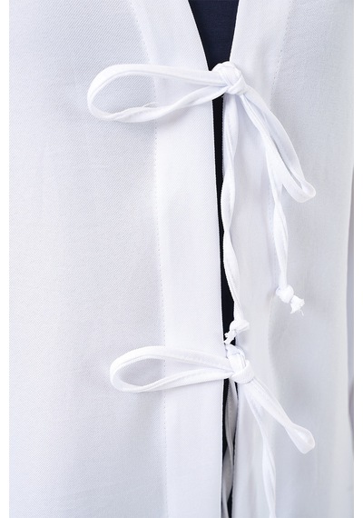 Bigdart Keten Tesettür Kimono 5968 - Beyaz