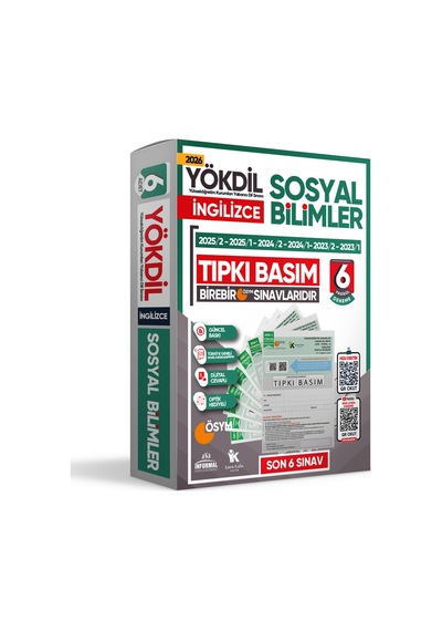 2026 YÖKDİL İngilizce SOSYAL BİLİMLER ÖSYM Çıkmış Soru Tıpkı Basım Deneme Paketi 15li Türkiye Geneli