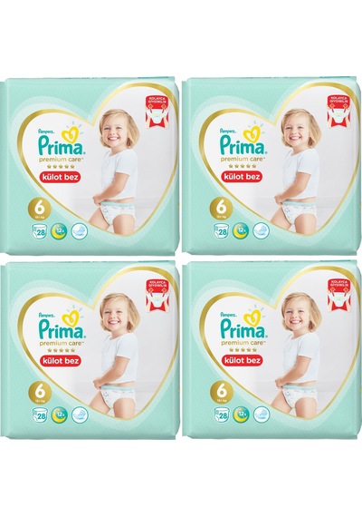 Prima Premium Care Külot Bebek Bezi 6 Numara XL (15+) 112 Adet 4'lü