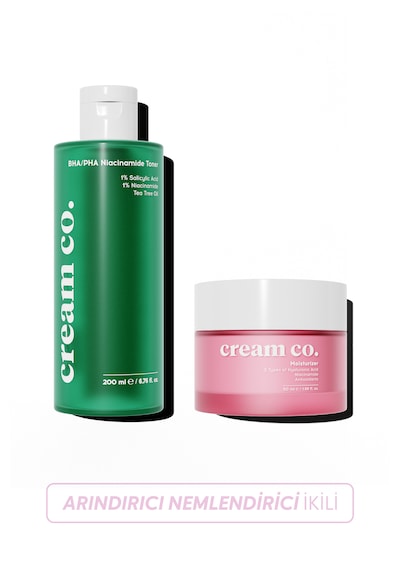 Cream Co. Leke Karşıtı Nemlendirici Krem 50 ML + Bha-Pha Niacinamide Tonik 200 ML