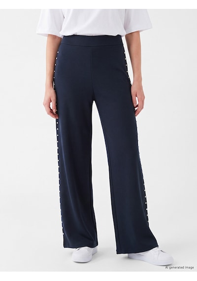 Lcw Comfort Lacivert Taşlı Soft Touch Kadın Eşofman Altı