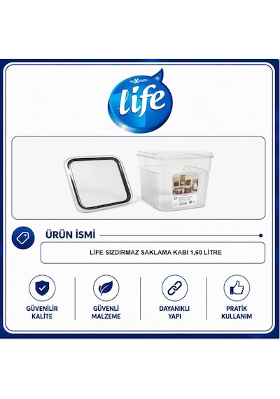 Life Sızdırmaz Saklama Kabı 1.60 24'li Paket Asorti