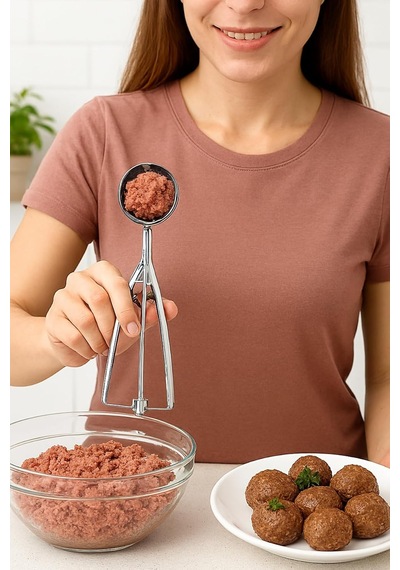 Transformacion Inox 4 Cm Dondurma Kaşığı - Karpuz Kurabiye Köfte Helva Porsiyonlama 722039 Gri Diğer