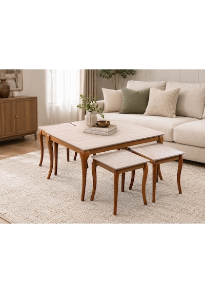 Ganni Home Pesaro 4+1 Sehpa Traverten Ceviz, 1 Orta Ve 4 Zigon Sehpalı Şık Ve Fonksiyonel Tasarım Traverten-ceviz Ganni Home Pesaro 4+1 Sehpa Traverten Ceviz, 1 Orta Ve 4 Zigon Sehpalı Şık Ve Fonksiyonel Tasarım Traverten-ceviz