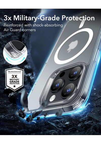 Esr Apple Uyumlu iPhone 16 Pro Halolock Magsafe Classic Hybrid Silikon Kılıf Buzlu Şeffaf