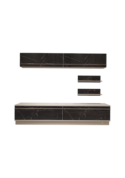 Decoraktiv Eko 5b Mdf Std Tv Ünitesi Tv Sehpası Beyaz - Siyah Mermer