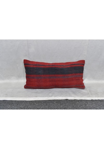 Zehra Abla Halı Yeni El Dokuma Dekoratif Lumbar Kilim Kırlent Yastık Kılıfı 6616 Çok Renkli