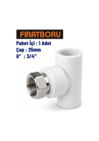 Fırat Döner Başlı Te 25mm, 3/4'', 1 Adet, 7b76025191