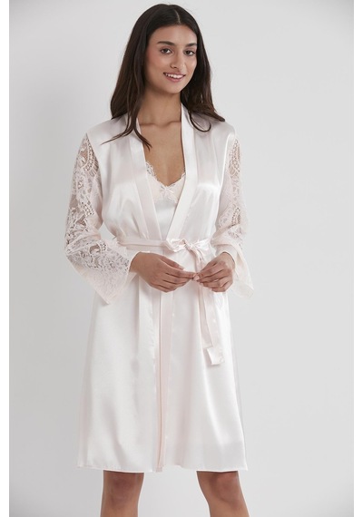 Pierre Cardin Saten Dantelli Gecelik Ve Sabahlık Takımı - 4025 001