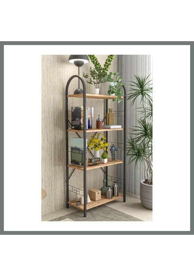 Bezos Metal Kitaplık Kahverengi 150 Cm Mmbz