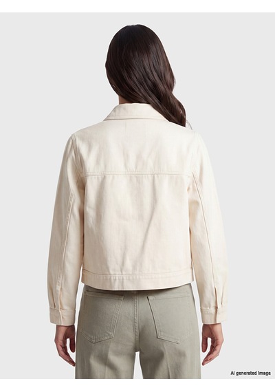 Lcwaıkıkı Classic Ekru Gabardin Kadın Gömlek Ceket