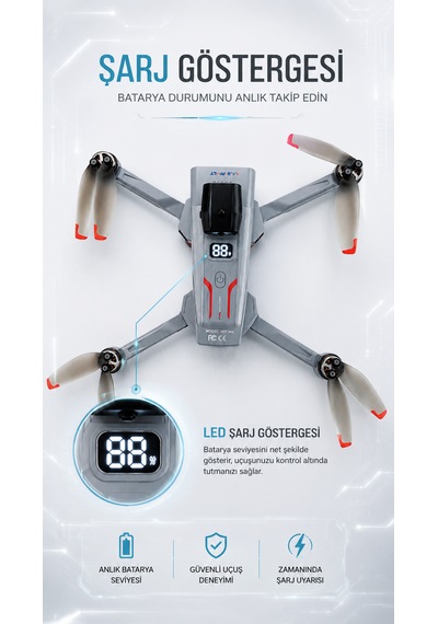 M4 4k Hd Drone Katlanabilir Wifi Fpv Kameralı Engel Algılamalı Profesyonel Drone
