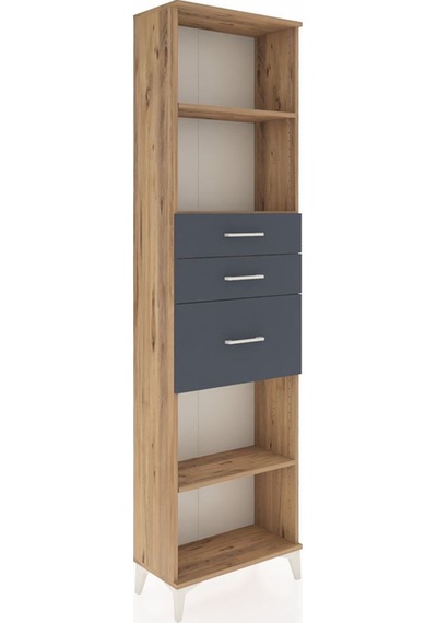 Arges Dolap 3 Raflı 3 Çekmeceli 60x30x221 Çam-antrasit Çam Arges Dolap 3 Raflı 3 Çekmeceli 60x30x221 Çam-antrasit Çam