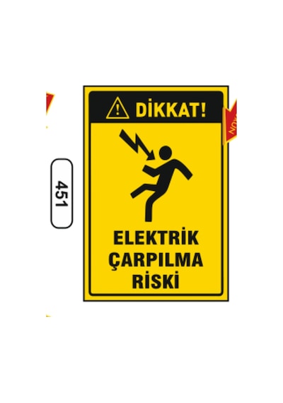 Dikkat Elektrik Çarpılma Riski Uyarı Ikaz Levhası