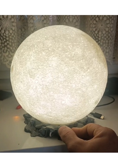 Ay Desenli Gece Lambası Beyaz