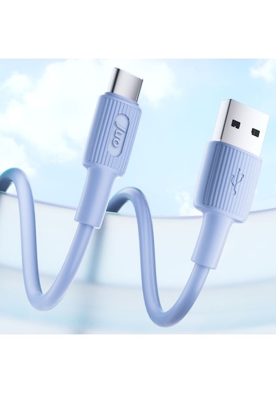 Juo JCBS121 12w Usb-a To Type-c Silikon Hızlı Şarj Ve Data Kablosu Mavi 1 Metre