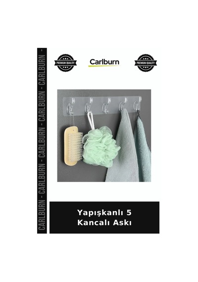Yapışkanlı 5 Kancalı Askı Banyo Düzeni Düzenleme Seti Duvar Askısı Diğer