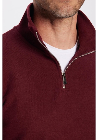 Tudors Unisex Relax Fit Rahat Kesim Pamuklu Yarım Fermuarlı Bordo Dik Yaka Sweatshirt-31977 Bordo Tudors Unisex Relax Fit Rahat Kesim Pamuklu Yarım Fermuarlı Bordo Dik Yaka Sweatshirt-31977 Bordo