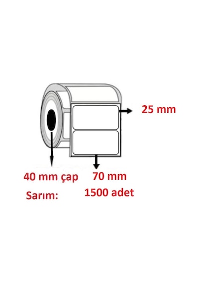 25x70 ECO TERMAL ETİKET( 1500lü )