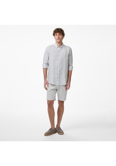 Nautica Erkek Yeşil Regular Fit Çizgili Keten Gömlekçizgiliw65451t