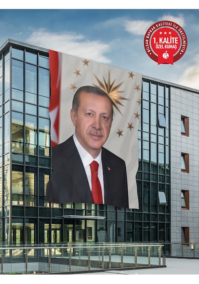 Recep Tayyip Erdoğan Posteri 200x300 Cm - Raşel Kumaş 1. Kalite 200 x 300 CM