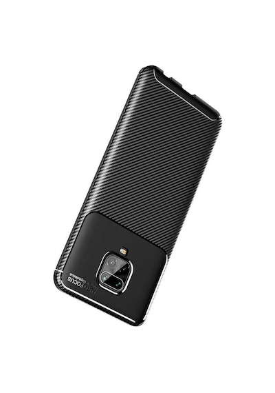 Noktaks - Redmi Note 9s Uyumlu Kılıf Parmak İzi Tutmayan Karbon Negro Silikon Kapak - Kahverengi - T12975