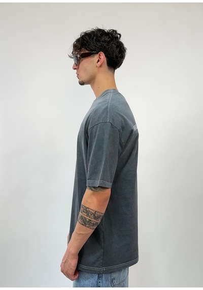 Zaee Studio Line Oversize Yıkamalı Tişört Füme