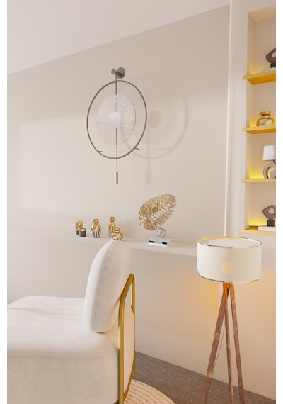 MetaQuartz Aksesuar (Büyük Boy-50*75 cm)  Antrasit Luxry Şefaf Cam Metal Dekoratif Saat Antrasit