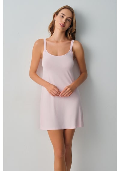 Suwen Fleur Kısa Gecelik Wsh10710029077 Pembe