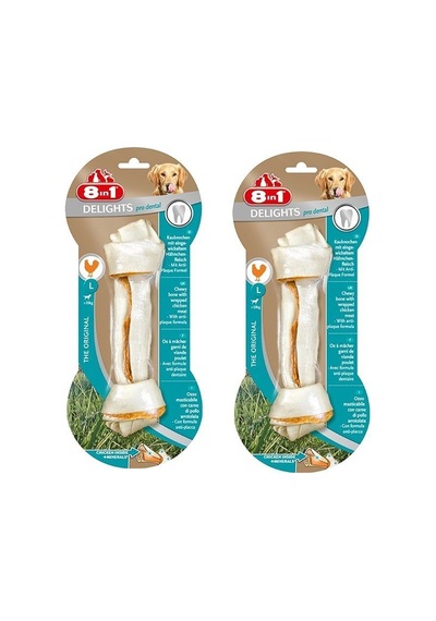 8in1 Delights Bones Large Pro Dental Tavuklu Köpek Ödül Kemiği 85 Gr. X 2 Adet