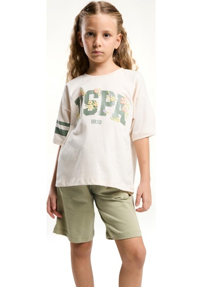 U.s. Polo Assn. Premium Kız Çocuk Rahat Kalıp Oversize Pamuklu Yazılı Kısa Kollu Şortlu Pijama Takım Bej U.s. Polo Assn. Premium Kız Çocuk Rahat Kalıp Oversize Pamuklu Yazılı Kısa Kollu Şortlu Pijama Takım Bej