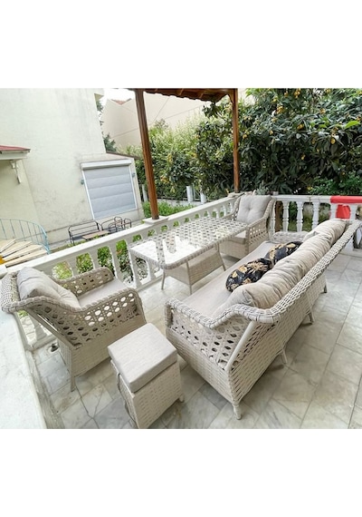 Doğtaş Scollection Talia Rattan Bahçe Oturma Seti Istenilen Renk Yapabiliriz Gri