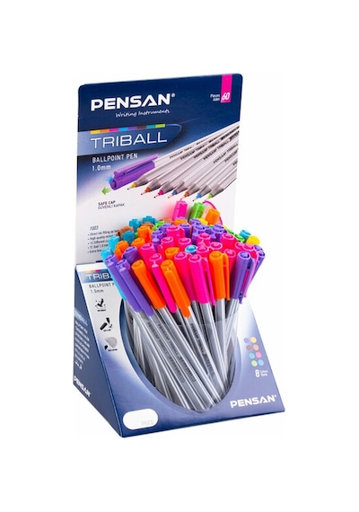 Pensan 1003 Triball Tükenmez Kalem Renkli 60 Lı Stand