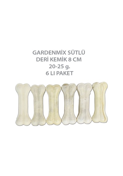Gardenmix Sütlü Deri Kemik 8 CM 20-25 G.6 Li Paket