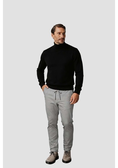 İgs Açık Gri Jogger Stil Erkek Pantolon Lastikli İpli-26052
