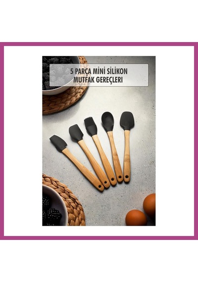 Gees Global 5 Parça Bambu Saplı Mini Supatula Seti Gbzs Çok Renkli