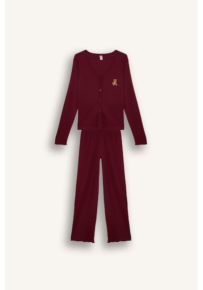 Defacto Pijama Takımı Regular Fit Pointel Kumaş Uzun Kollu Üst Uzun Alt G0222AX25AU Defacto Pijama Takımı Regular Fit Pointel Kumaş Uzun Kollu Üst Uzun Alt G0222AX25AU
