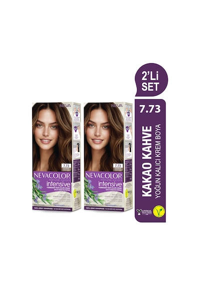 Intensıve 2'li Set 7.73 Kakao Kahve Kalıcı Krem Saç Boyası Seti