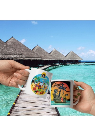 Karayipler Kupa Bardak 2 Adet Seyahat Hatıra Caribbean Mug