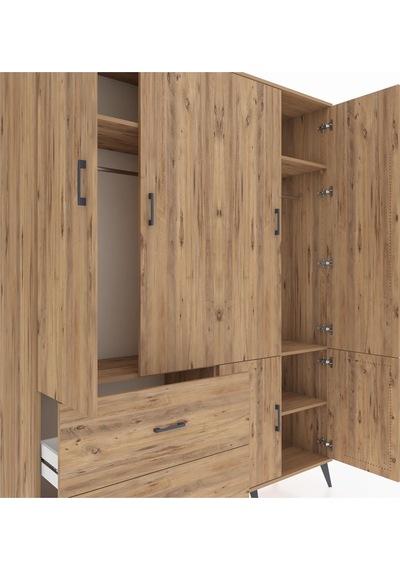 Hyperion Gardrop 5 Raflı 2 Çekmeceli 2 Askılı 176x44x221 Çam-çam Çam Hyperion Gardrop 5 Raflı 2 Çekmeceli 2 Askılı 176x44x221 Çam-çam Çam