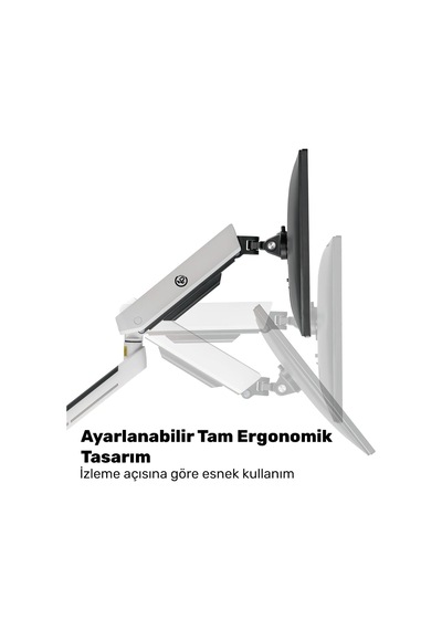 Elysium Std54024hlw 27-35 Rgb Çiftli Oyuncu Monitör Kolu, Her Kolda 14kg Taşıyan, Amortisörlü İkili Gaming Vesa S