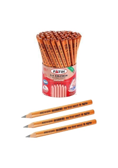 Fatih Ilk Kalemim Jumbo Üçgen Başlangıç Kalemi Natural 3 Adet Siyah